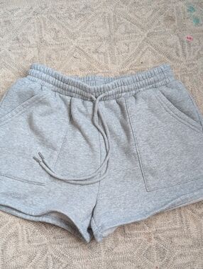 Women's Light Gray Athletic Drawstring Shorts